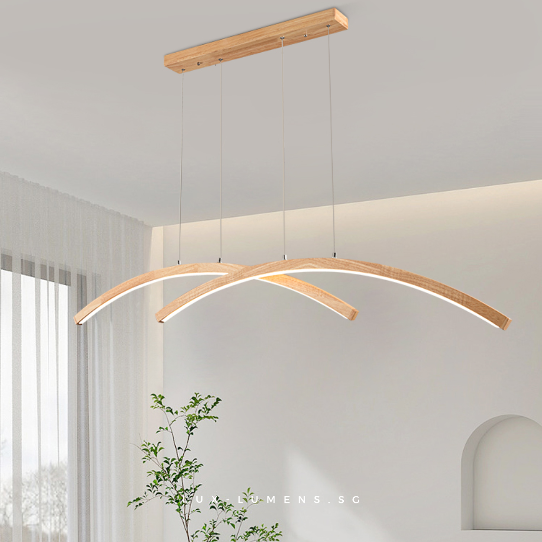 bent wood ceiling light