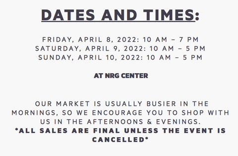 Houston Ballet Spring Nutcracker Market at NRG Arena dates and times