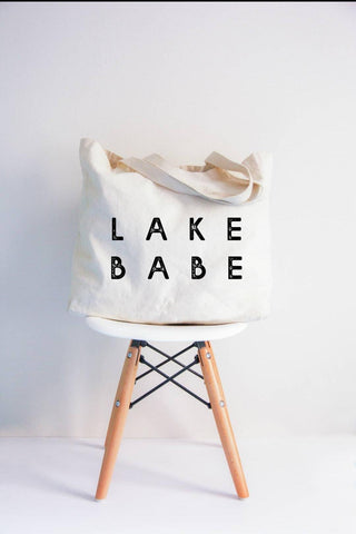 Lake Babe canvas tote bag with straps