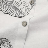 Turn-Down-Collar Printing Cotton Maxi Dress SKUI86069