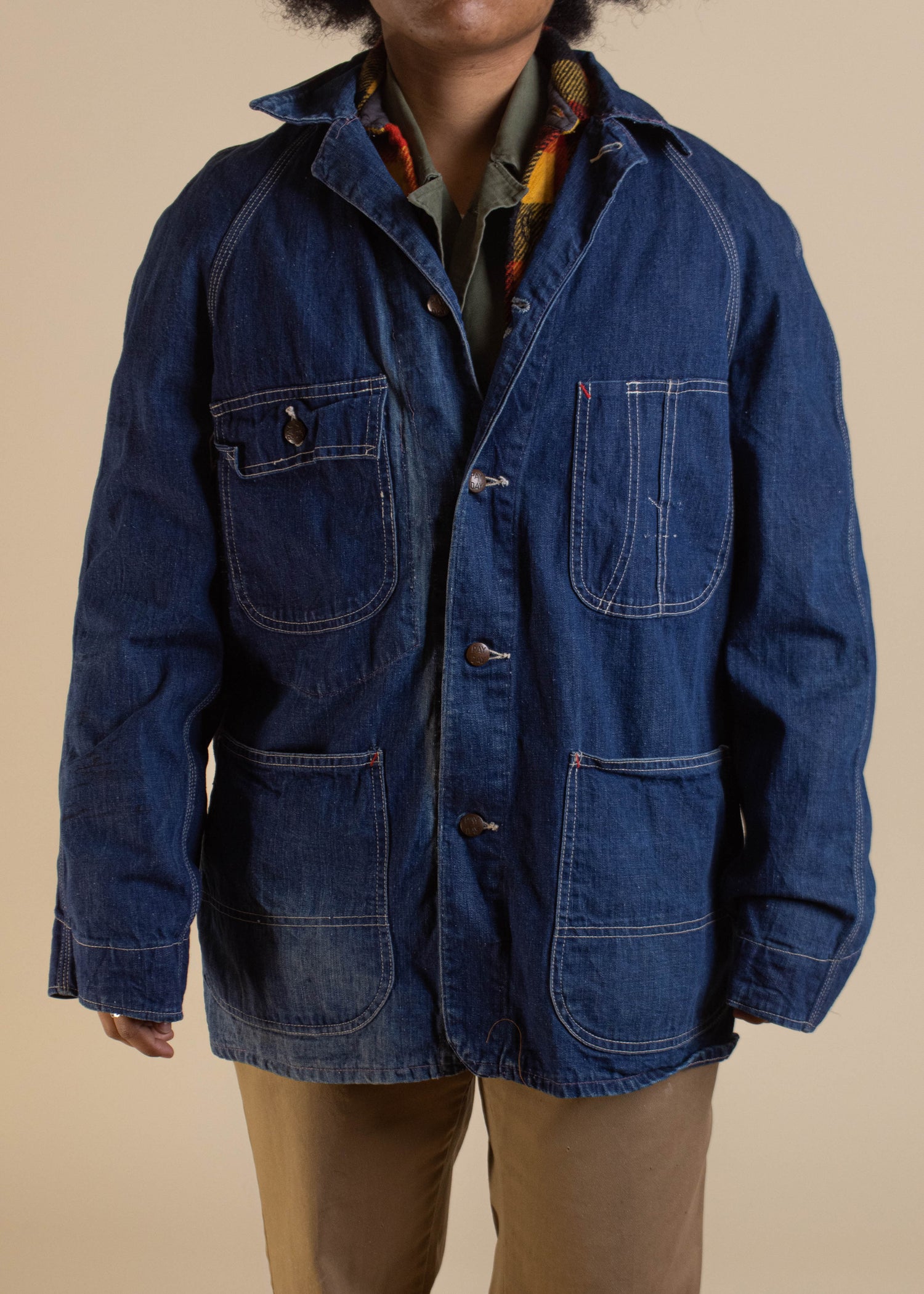 保存版】 vintage 50 古 38相当 PAYDAY 50s denim chore jacket - htii