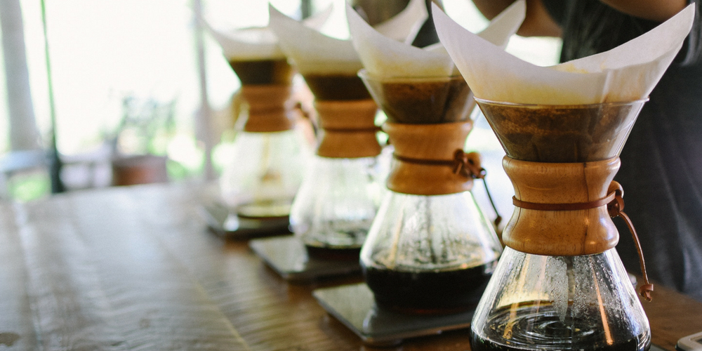multiple chemex pour over coffees