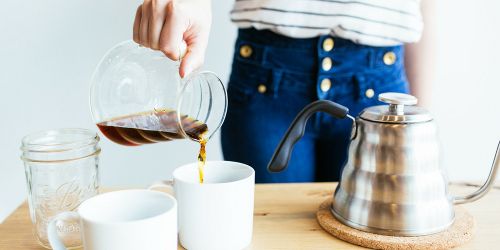 serving coffee from a pour over clever dripper