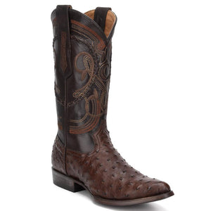 Disparo ocio Correa Cuadra Men's Kango Tabaco Ostrich Cowboy Boots R-Toe – American Western Wear