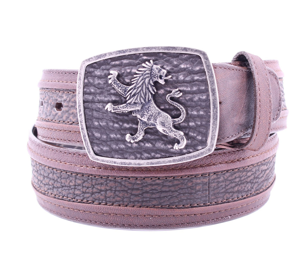 Engraved black ostrich leather western belt - CV397BA - Cuadra Shop