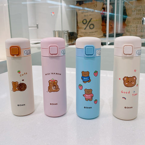 900ml Kawaii Bear Water Bottle With Straw – The Kawaii Shoppu