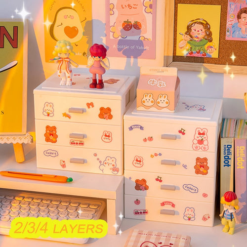 cute cartoon design plastic drawer cabinet