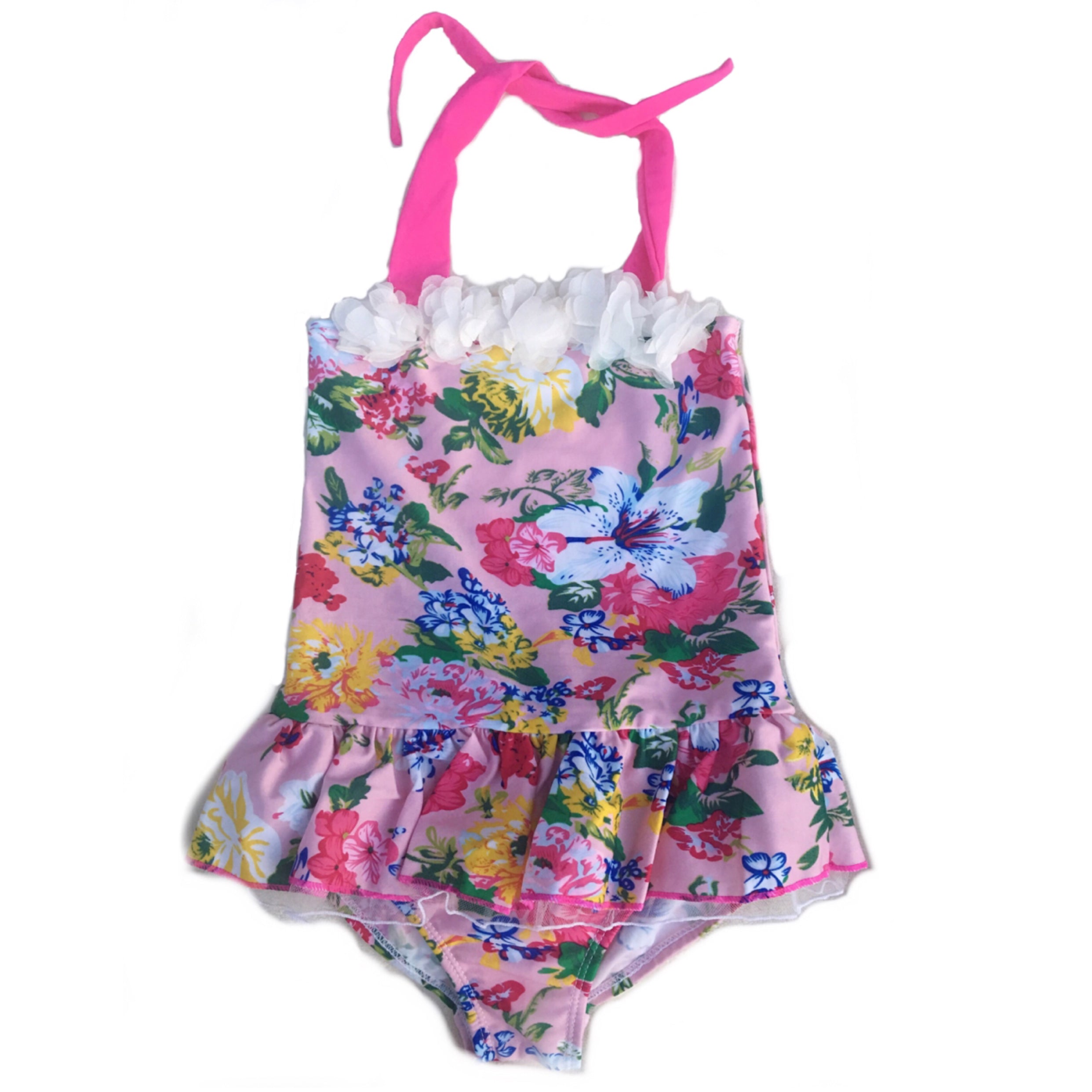 pink floral bathing suit