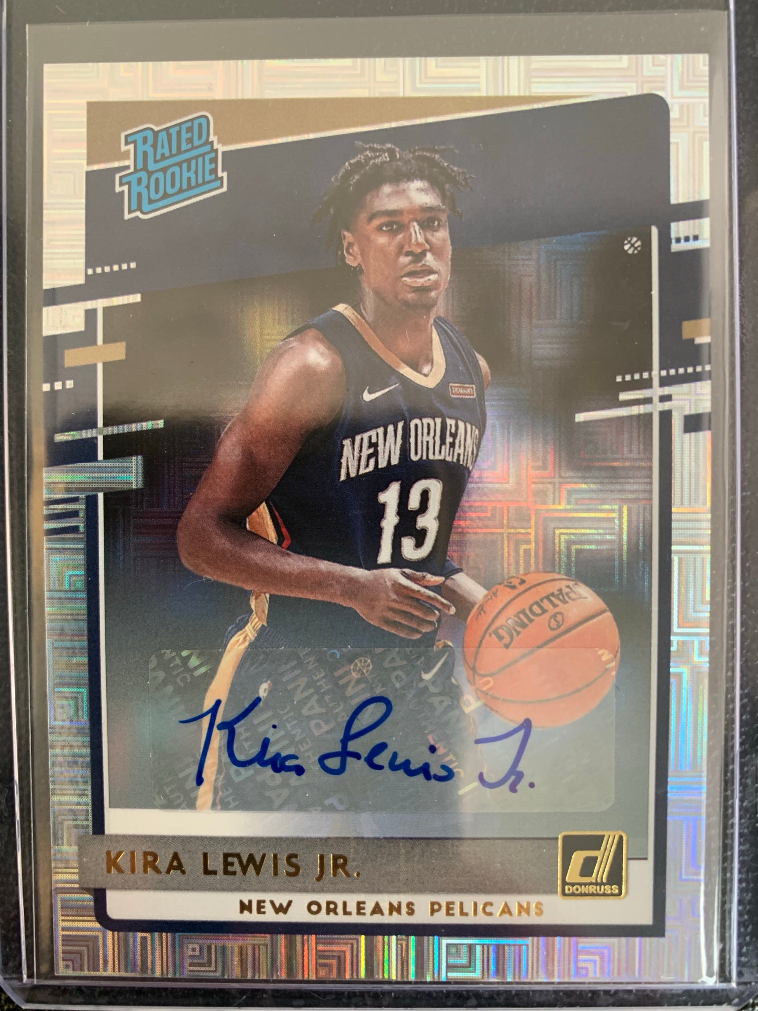 2020-2021 PANINI DONRUSS CHOICE NBA BASKETBALL #207 NEW ORLEANS PELICANS - KIRA LEWIS JR CHOICE SILVER AUTOGRAPHED RATED ROOKIE CARD