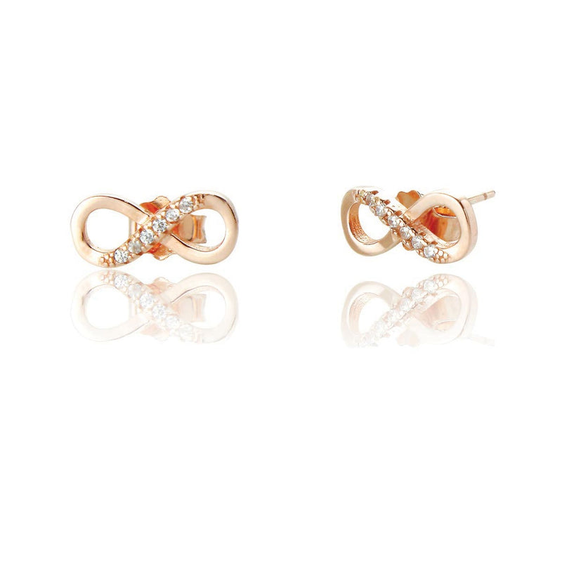 Clustdlysau Styd Aur Coch Maria | Maria Rose Gold Stud Earrings