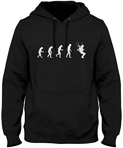 ShirtLoco Men's Evolution of Man to Skydiver Hoodie Sweatshirt