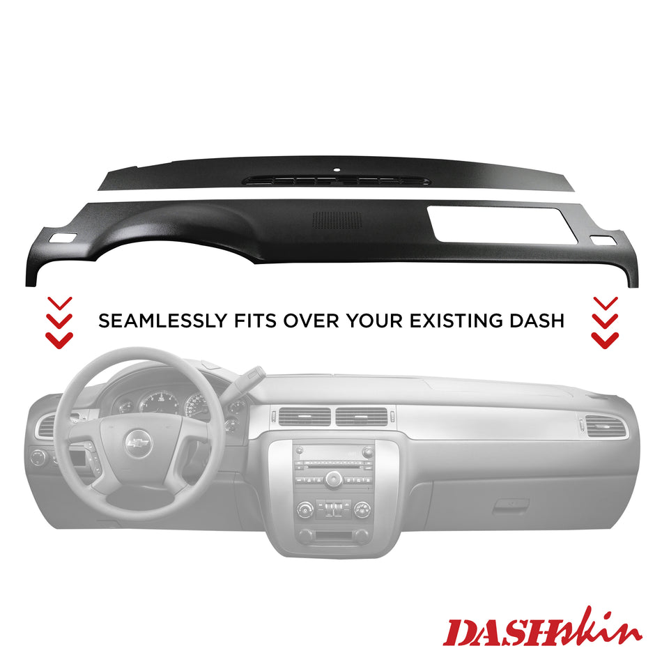  DashSkin USA Glue-on Molded Dash Cover Compatible with 00-06 GM  SUVs (exc Escalade & Z71) and 99-06 Pickups in Dark Pewter (Dark Grey) -  Easy Cracked Dashboard Fix - Made in