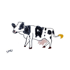わたしのギャベ 男の子が描いた牛の絵のギャッベマット原画