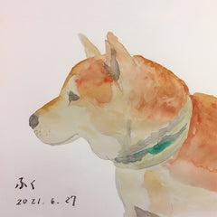 わたしのギャベ 犬のイラストのチェアパッド原画
