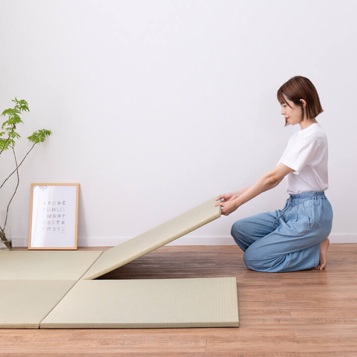 超歓迎 【新品】日本製 12枚組 低反発 い草 〔半畳 置き畳/ユニット畳