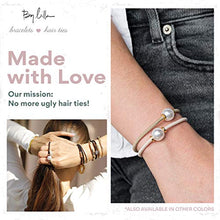 Load image into Gallery viewer, By Lilla Halo Ponytails Hair Ties and Bracelets - Set of 2 Hair Tie Bracelets - Hair Ties for Women - No Crease Hair Ponytails &amp; Womens Bracelets - Silver (Nectarine/Brown)
