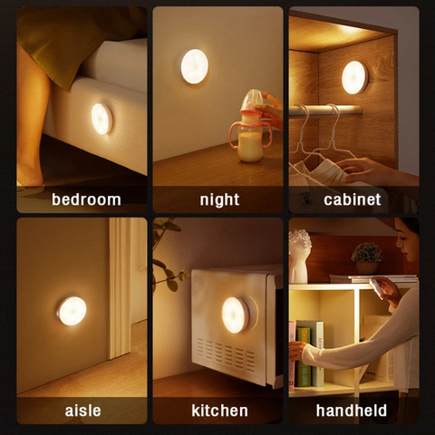 Acheter 6 lumière LED PIR sans fil capteur automatique détecteur de  mouvement lampe armoire murale nuit