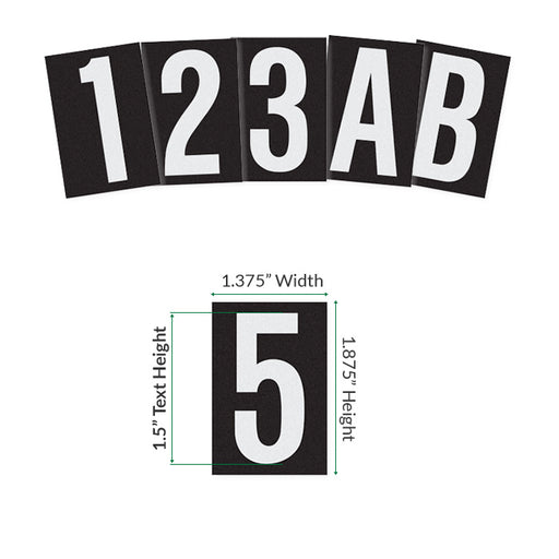 House Number and Name Mailbox - Glossy Black White Text