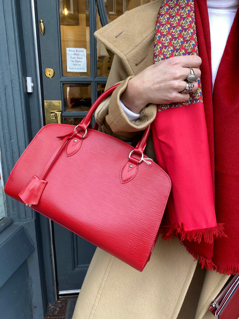 LOUIS VUITTON Epi Leather Red Speedy 30 Bag