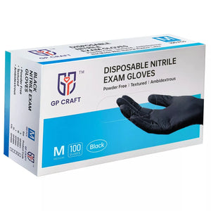 GP CRAFT DISPOSABLE NITRILE BLACK GLOVES - Auto Detail Supply Pros - Disposable Nitrile Gloves