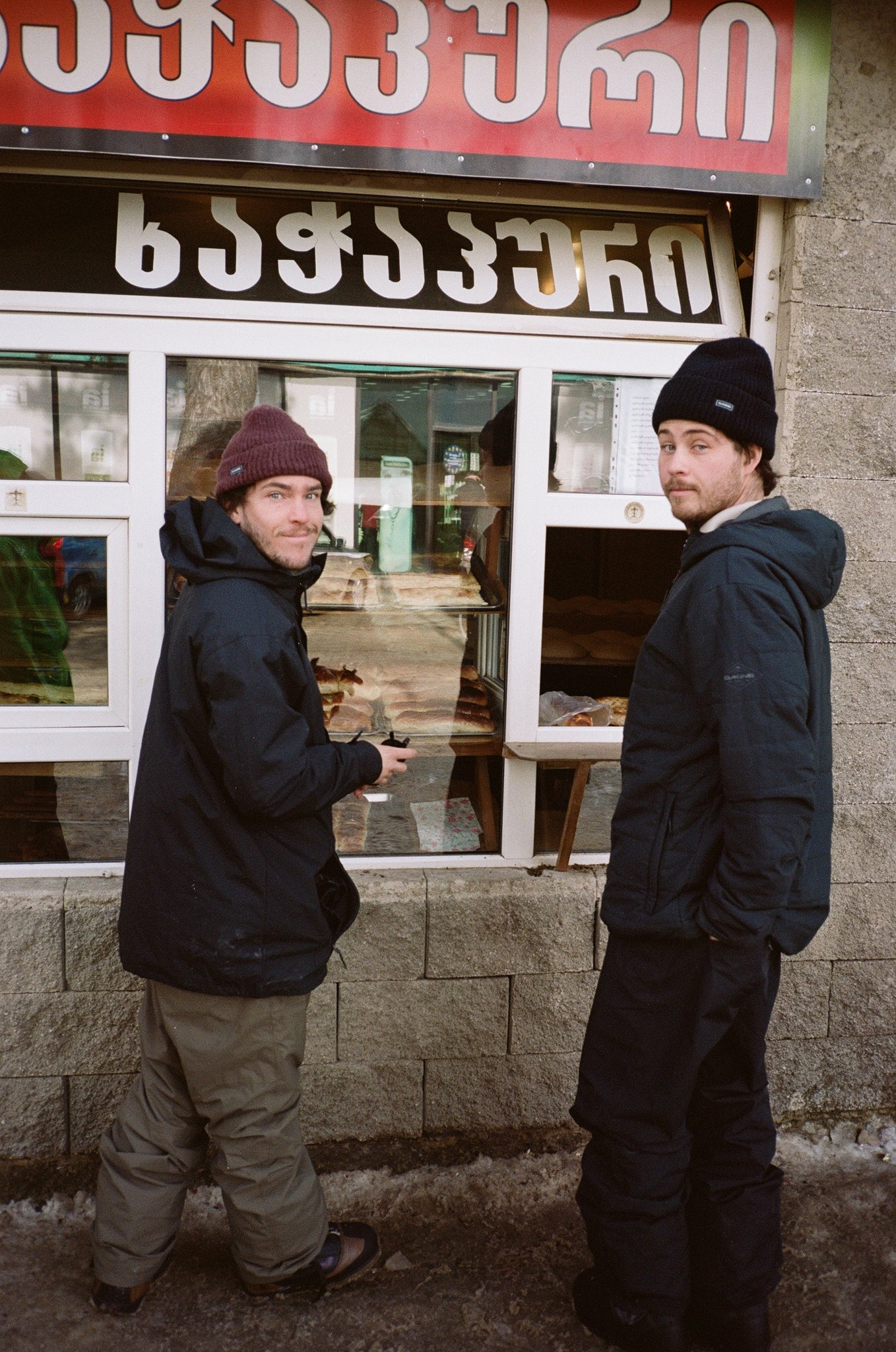 Sam Taxwood and Mark at a Georgian bread window in 2019. Early inspiration, perhaps // p: Louif Paradis