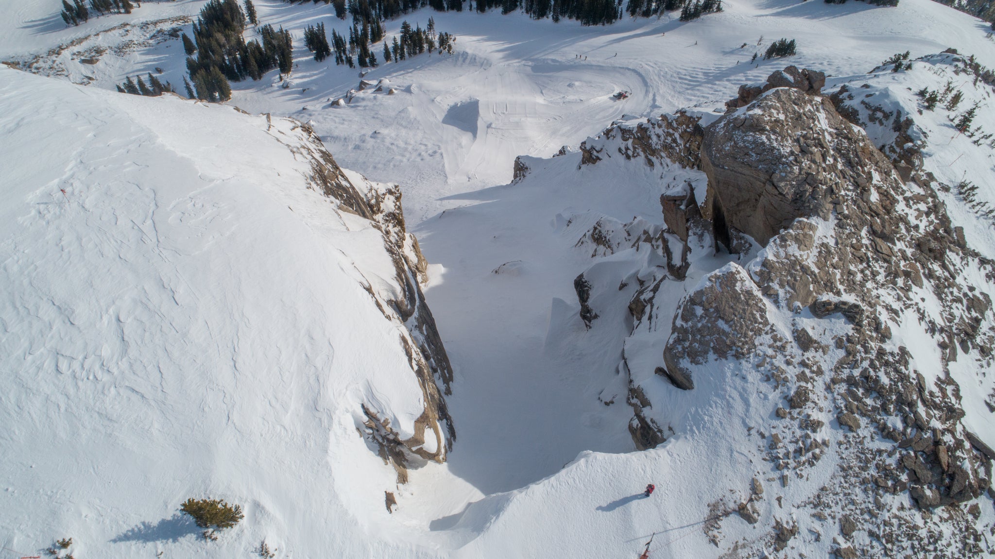 Looking down Corbet's couloir