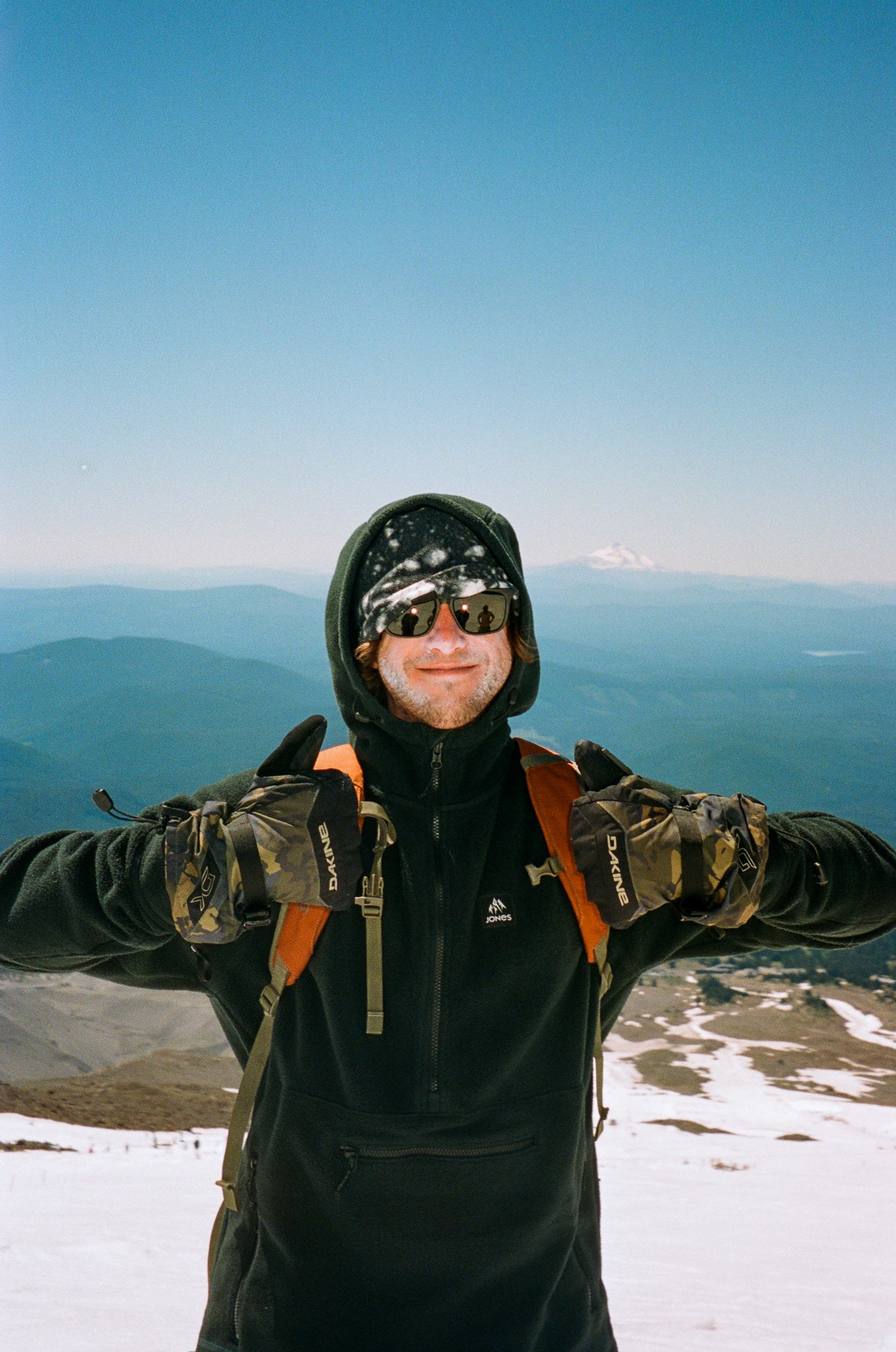 When it comes to summiting, the early bird gets the Worm. Garret Warnick Thumbs up. // p: Ted Borland