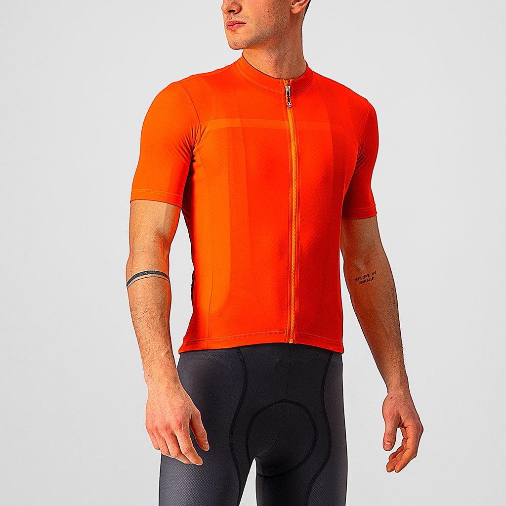 orange cycling top