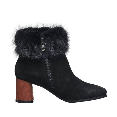 heel booties with fur