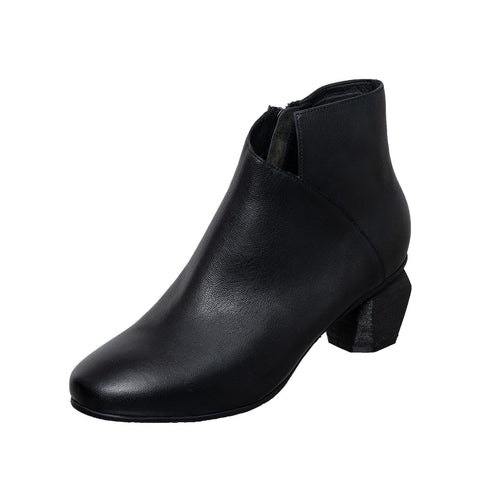 low heel square toe boots