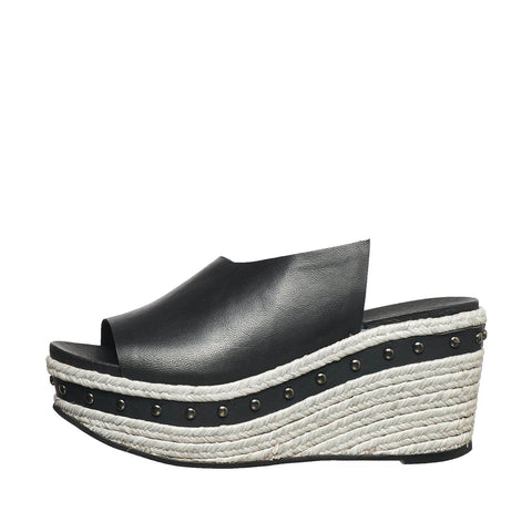 Studded heel platform sandals
