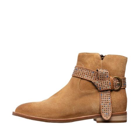 taupe western ankle boots
