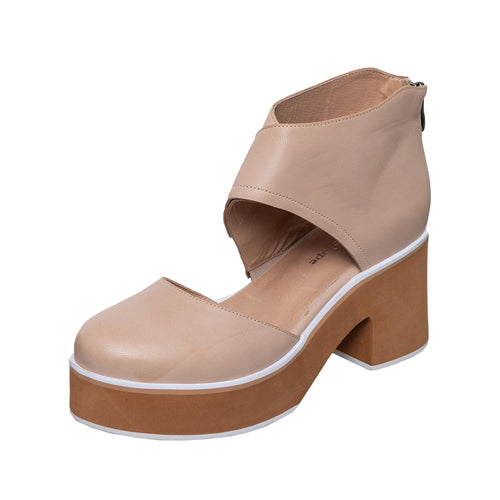 Trendy Women's Suede Wedge Chunk Heel Closed Toe Sandals - Made By