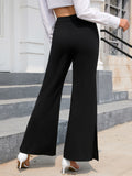 Black Flare Hip Wrap Trousers