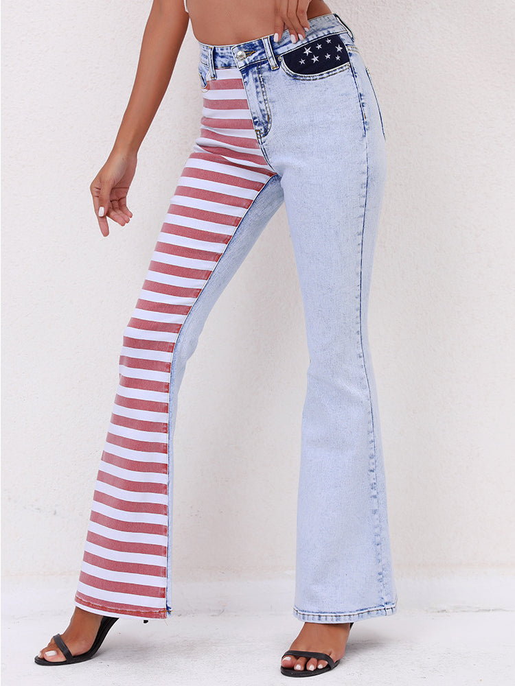 Break Away Red Stripe High-Rise Flare Jeans – Nvuvu