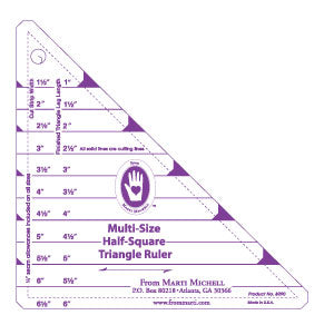 MULTI-SIZE HALF-SQUARE TRIANGLE RULER #8290