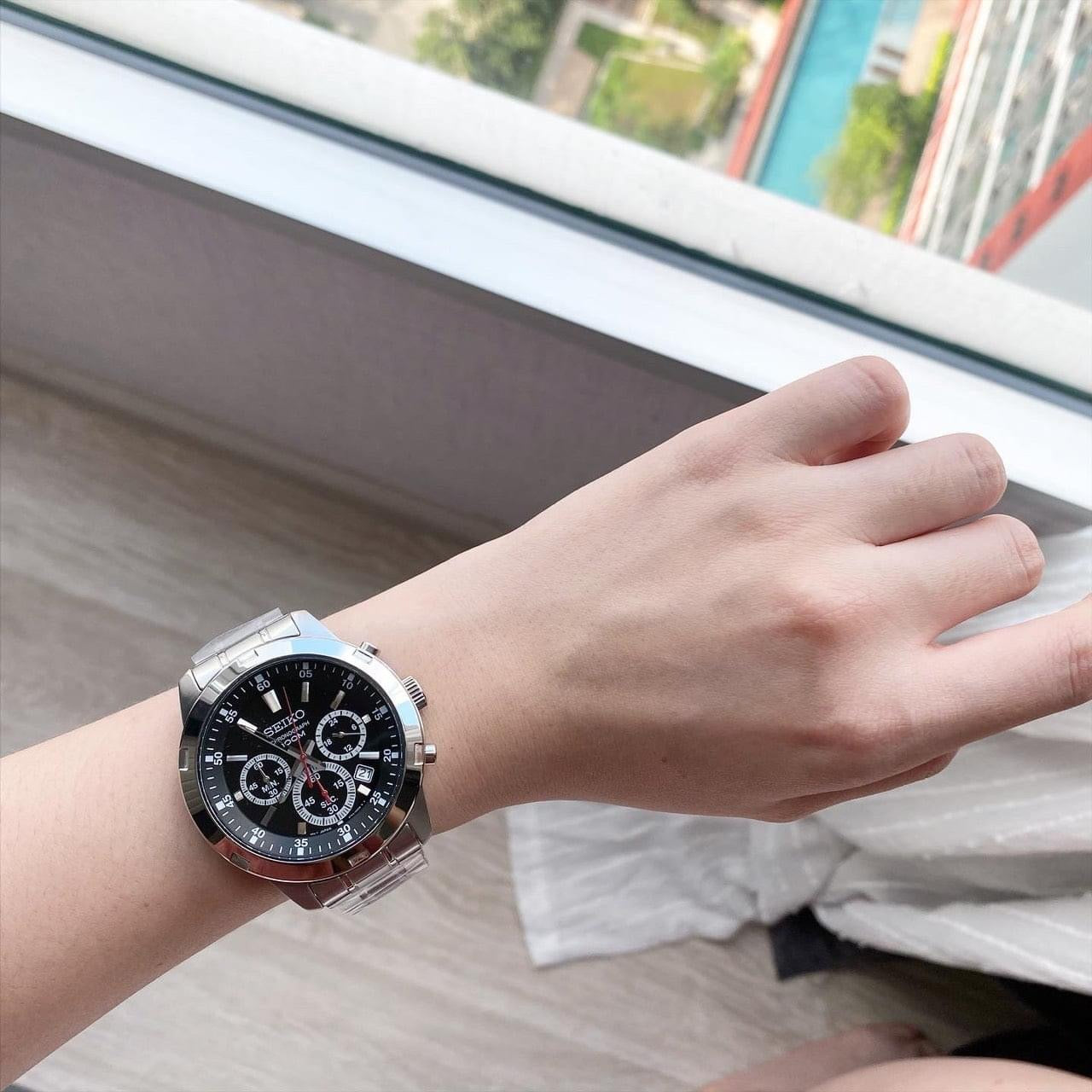 Seiko Men's Aviator Black Dial Chronograph Stainless Steel Band Watch –  Heavni Brand Global