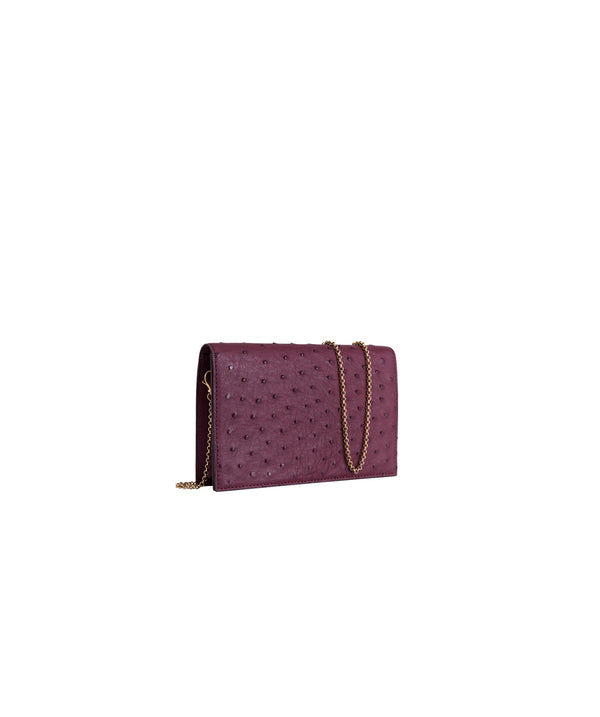 Aubergine Ostrich | 'Isandla' Clutch