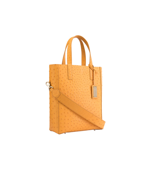 Mustard Yellow Ostrich | Crossbody 'Ntombi' Tote