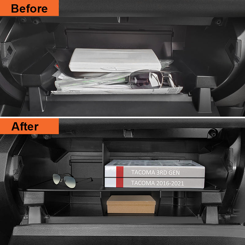 Glove Box Organizer Storage for 2016-Later Toyota Tacoma