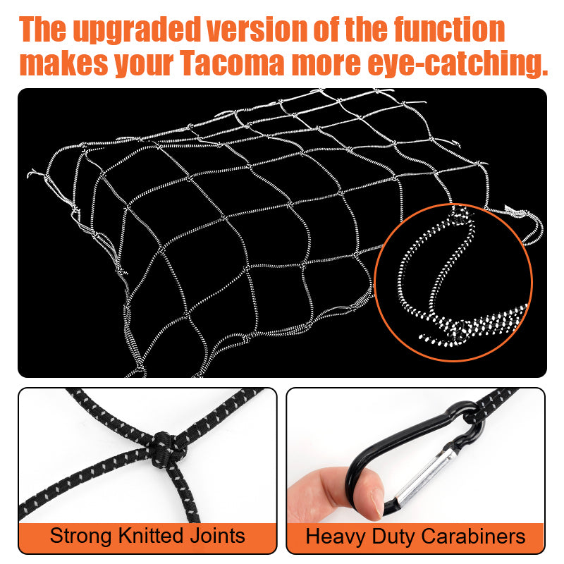 Short 5FT Bed Noctilucent Cargo Net For Toyota Tacoma