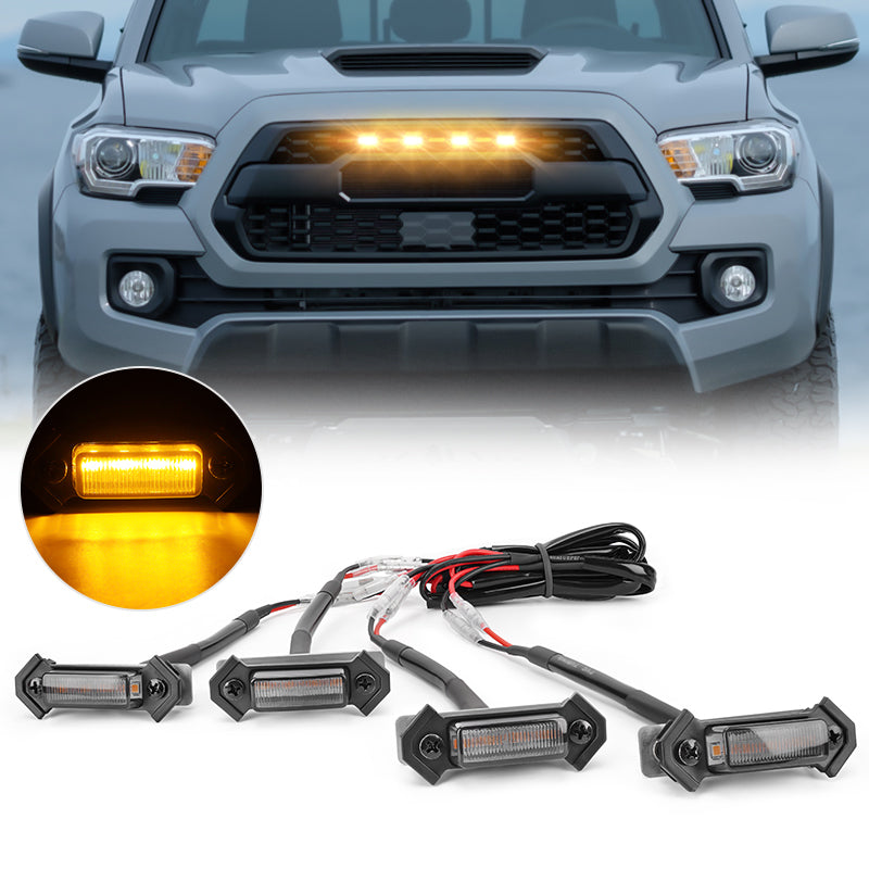 Roxmad Front Amber/White Raptor Lights Kit with Smoke Lens for TRD PRO Toyota Tacoma