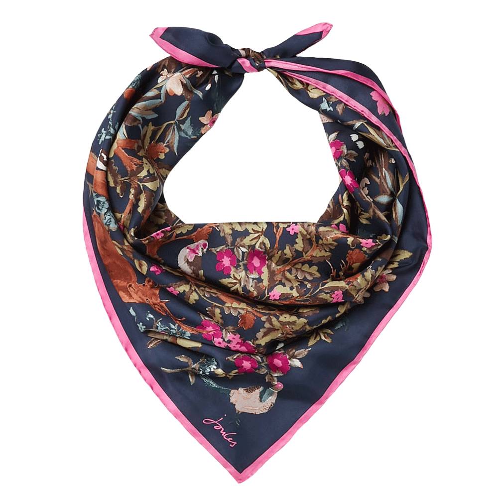 Joules Ladies Bloomfield Square Silk Scarf | Millbry Hill