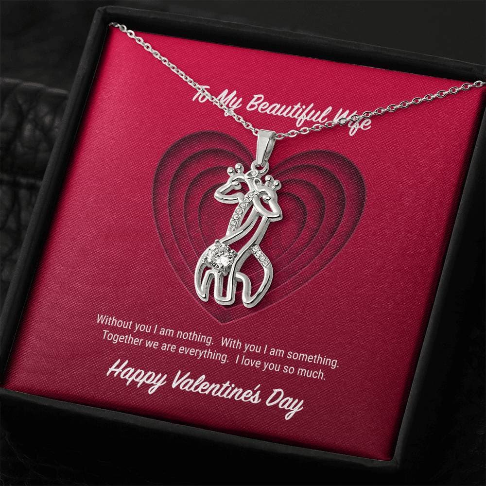 To My Beautiful Wife Valentine&#39;s Day Giraffe Necklace - The Love Knot Shop