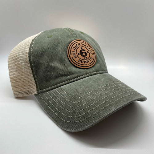 Red Soldier Valley Leather Patch Hat