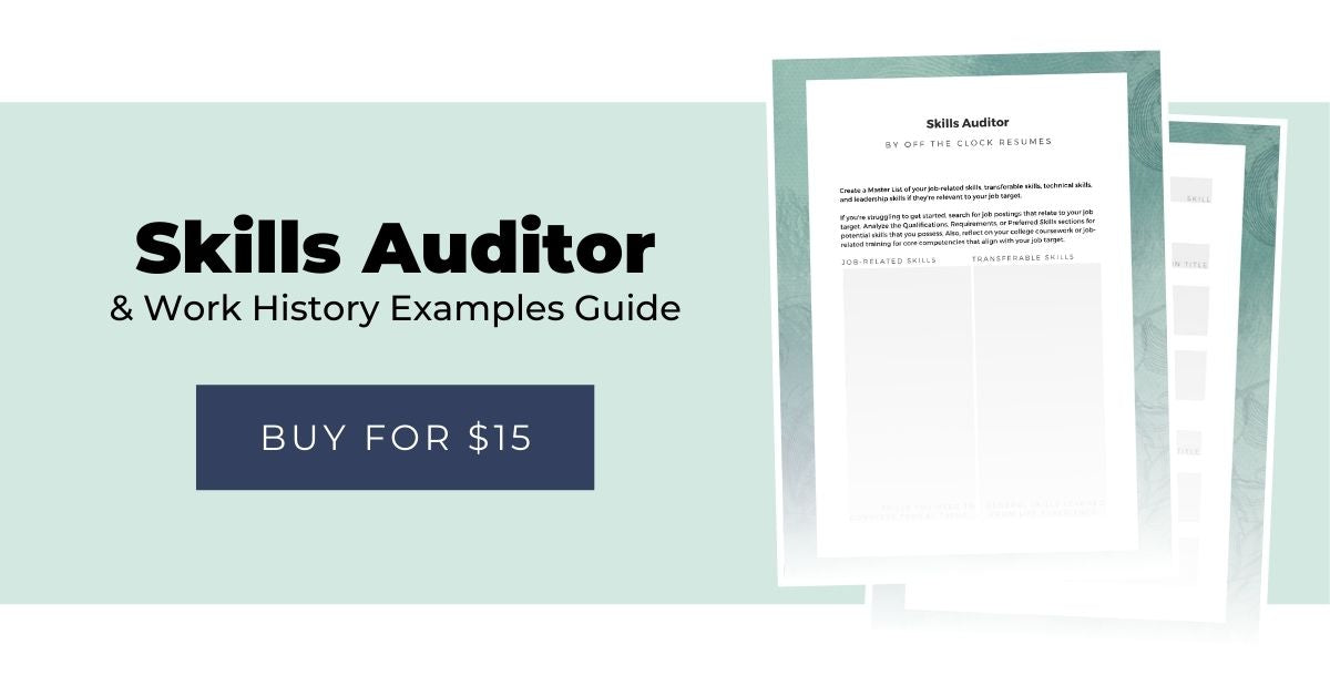 Buy the Skills Auditor with a Work History Examples Guide