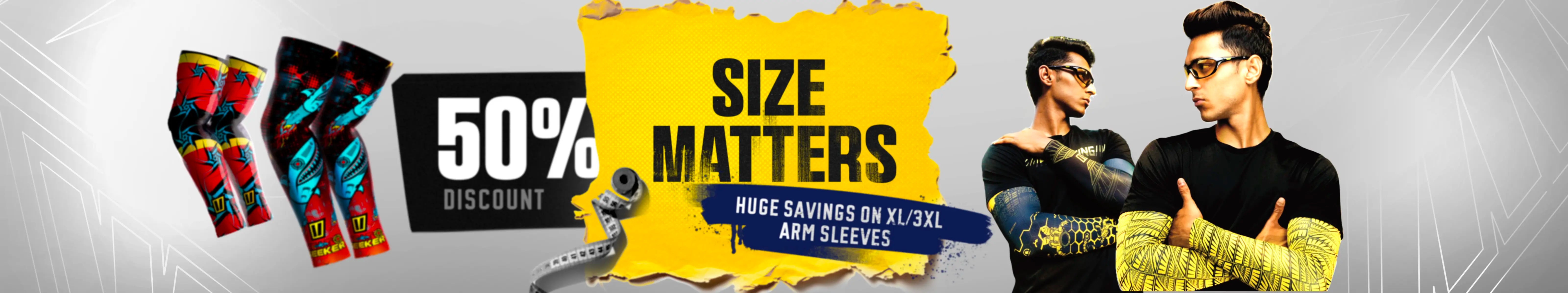 Arm Sleeves Large Size Discount Banner - Desktop