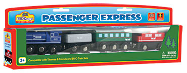 WT-WTPT L'il Chugs Wood Passenger Express Train Set