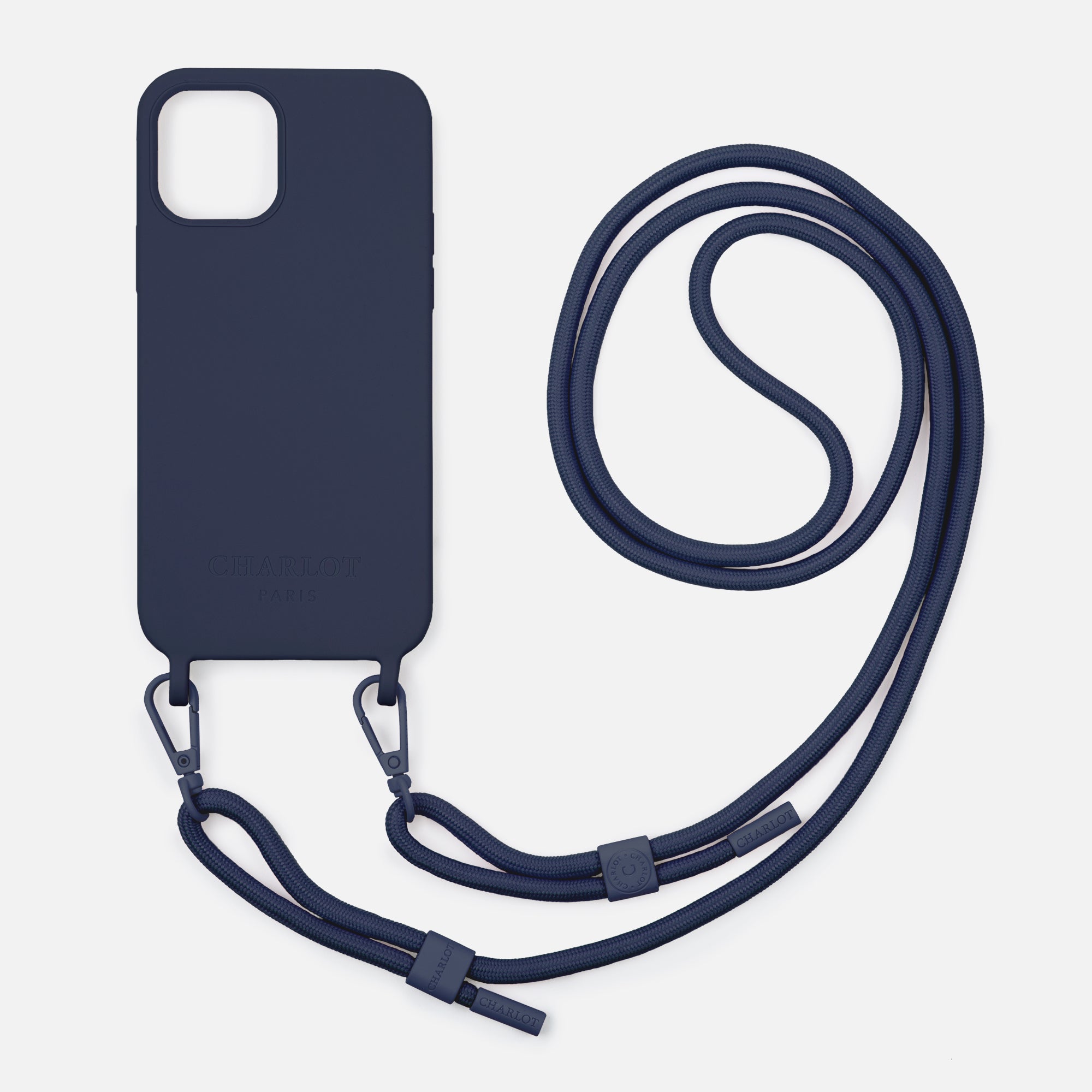 Cordon pour Smartphone, Lanière Nylon Réglable avec Accroche en Silicone  Universelle - Bleu - Français