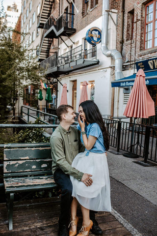 Engagement Photos in Post Alley in Seattle